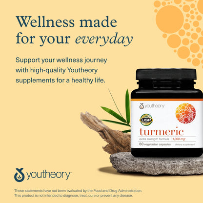 Turmeric Extra Strength - 1,000 Mg - Supports Brain, Muscle & Joint Health* - Contains Bioenhancers, Curcuminoids & Herbal Extracts - USP Verified - 60 Vegetarian Capsules (30-Day Supply)