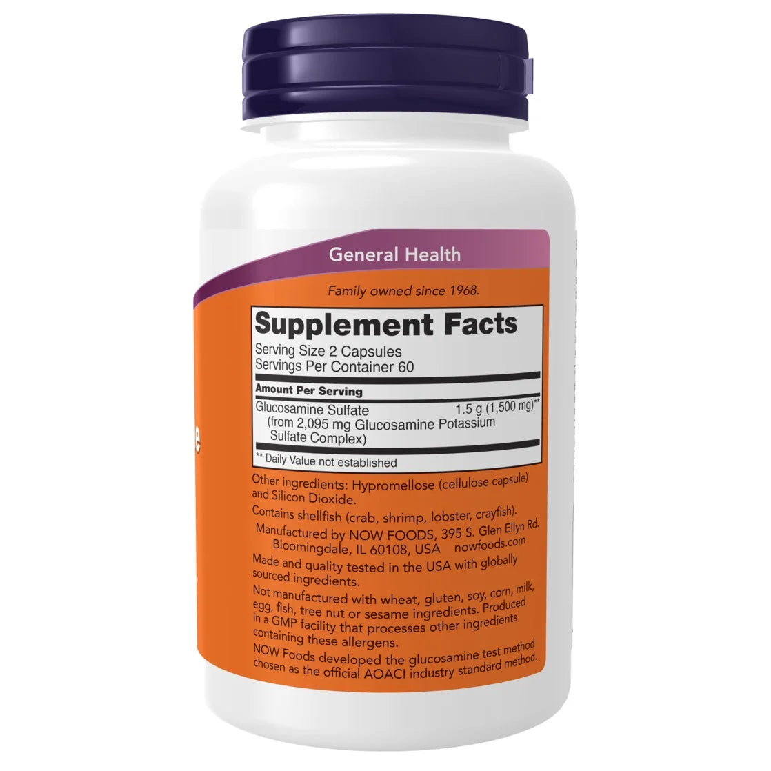 Supplements, Glucosamine Sulfate 750 Mg, 120 Veg Capsules