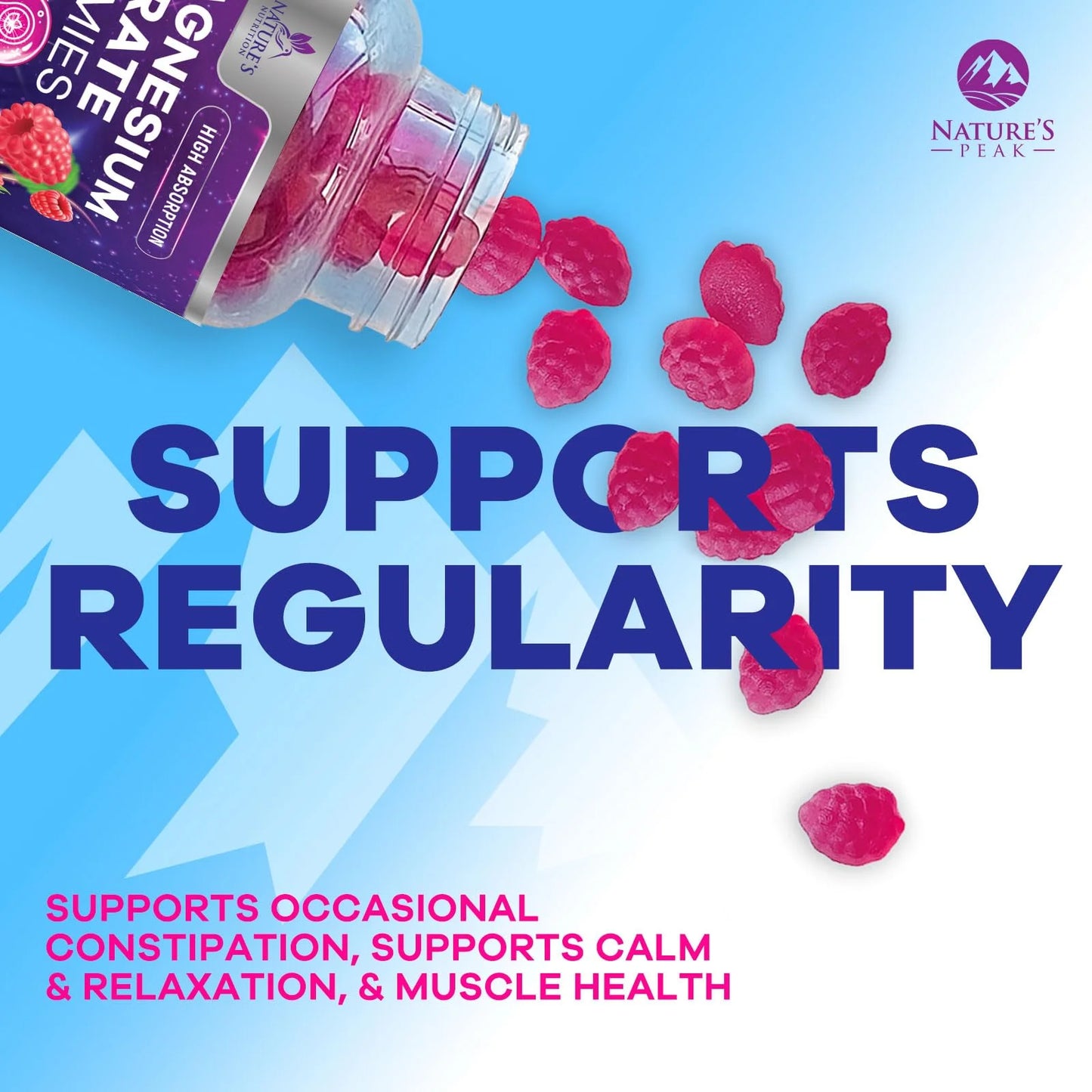 Magnesium Citrate Gummies for Adults & Kids - High Absorption Magnesium Supplements - Premium Calm, Relaxation, Muscle, Nerve, Bone & Heart Support - Great-Tasting Vegan Gummy Supplement, 120 Gummies