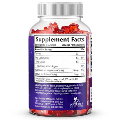 Magnesium Citrate Gummies for Adults & Kids - High Absorption Magnesium Supplements - Premium Calm, Relaxation, Muscle, Nerve, Bone & Heart Support - Great-Tasting Vegan Gummy Supplement, 120 Gummies